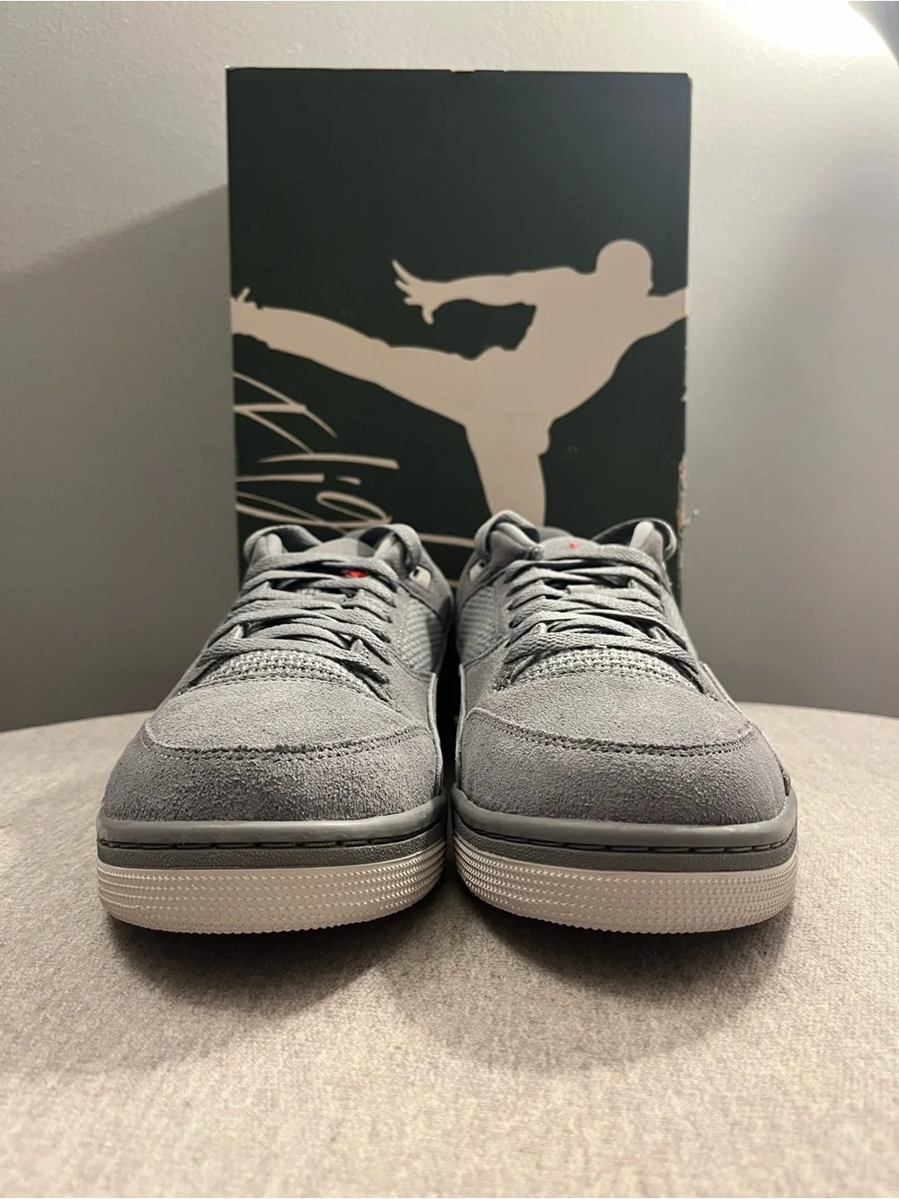 Nike Jordan Flight Court Cool Grey Varsity Red Men's Shoe Size 11 HF3255-007
